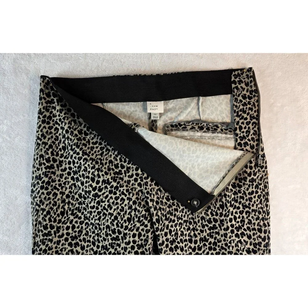 Leopard Print Ankle Pant Skinny Stretch Sz 12 A New Day Cheata High Rise Sexy - Picture 10 of 14